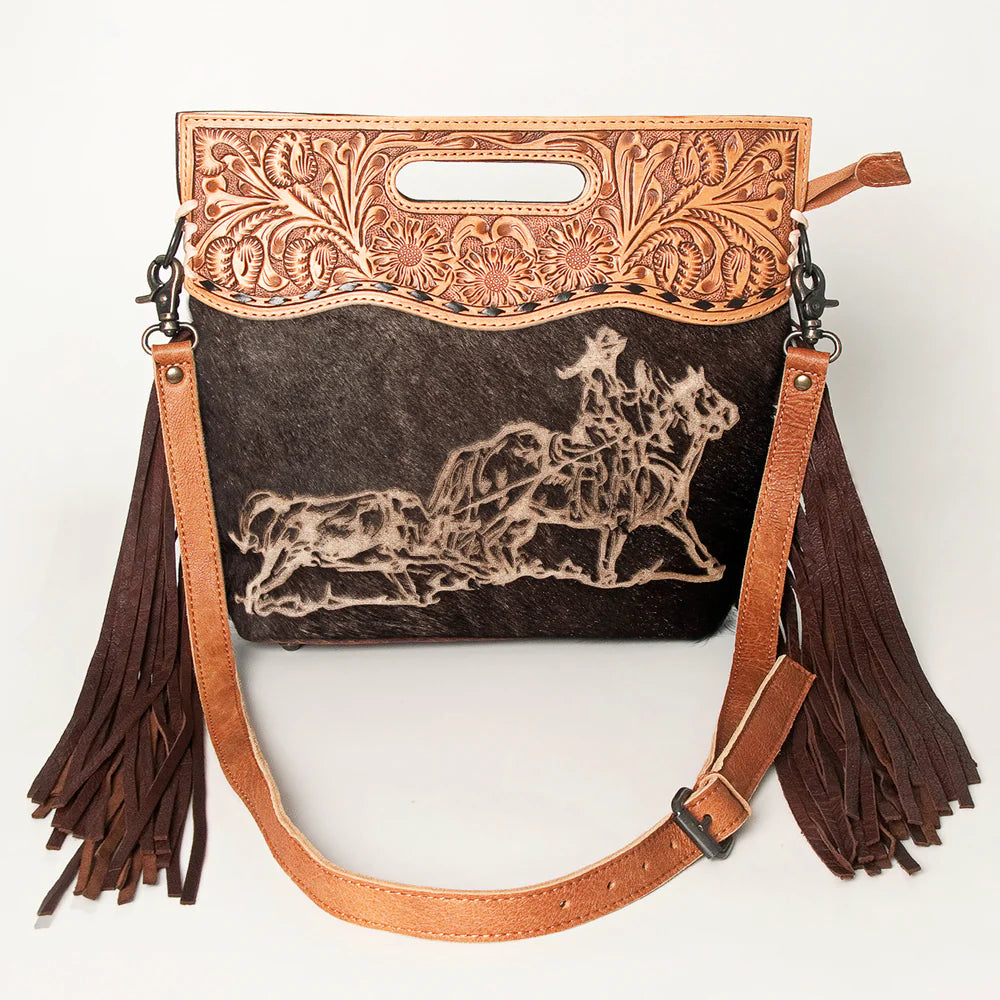 American Darling Cowhide Tote Fringe