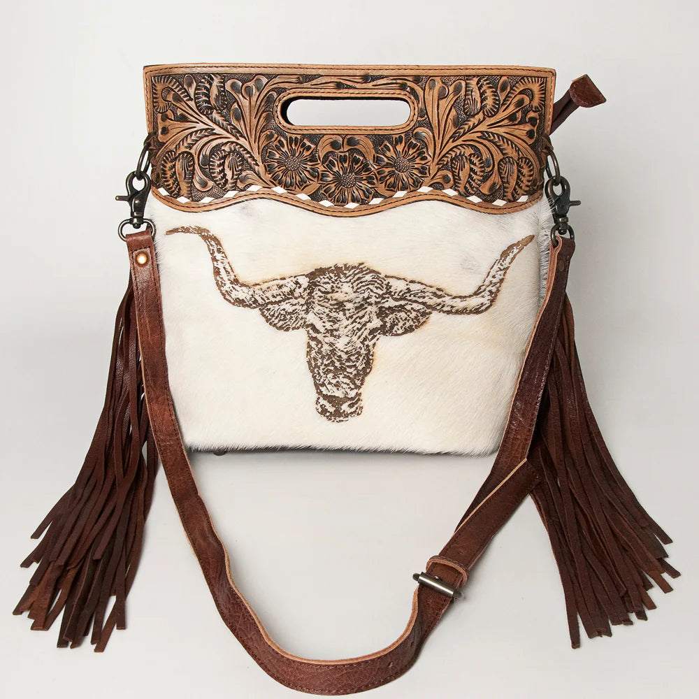 American Darling Cowhide Tote Fringe
