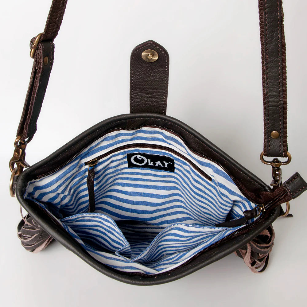 Ohlay Hand Tooled Tote Handbag