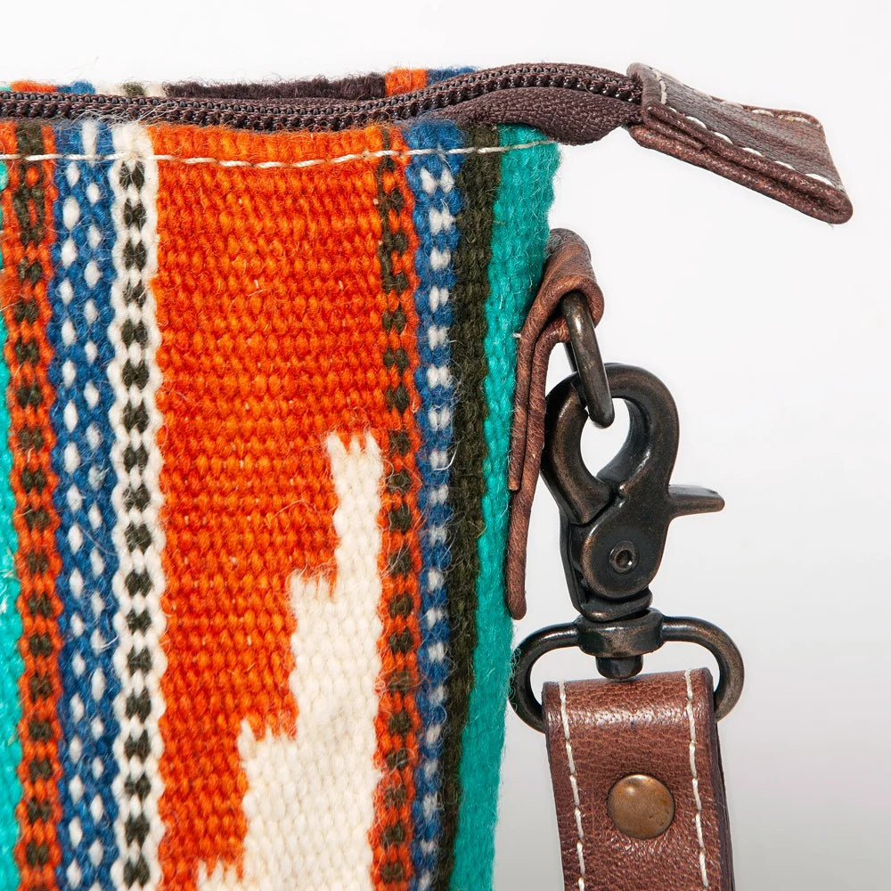 American Darling Handwoven Saddle Blanket Large Crossbody Bag Genuine Leather