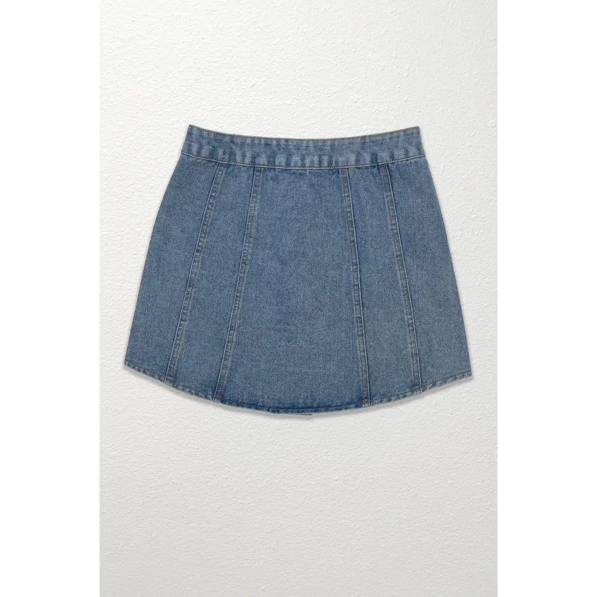Rounded Hem Denim Skirt