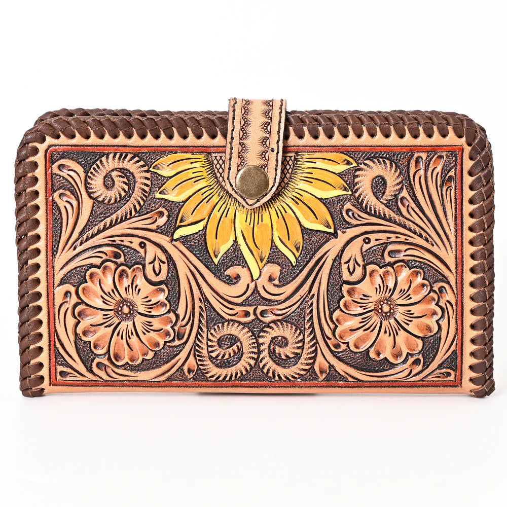 American Darling Sunflower Tooled Wallet