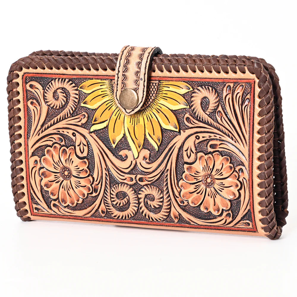 American Darling Sunflower Tooled Wallet
