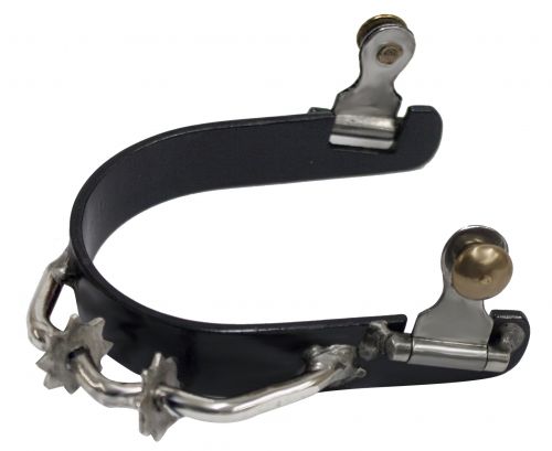 Showman Ladies Black Steel Bumper Spur with Two Rowels