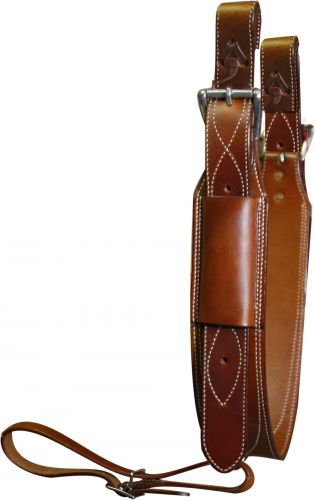Showman Premium Leather Heavy Duty 3in Wide Leather Back Cinch with Roller Buckles