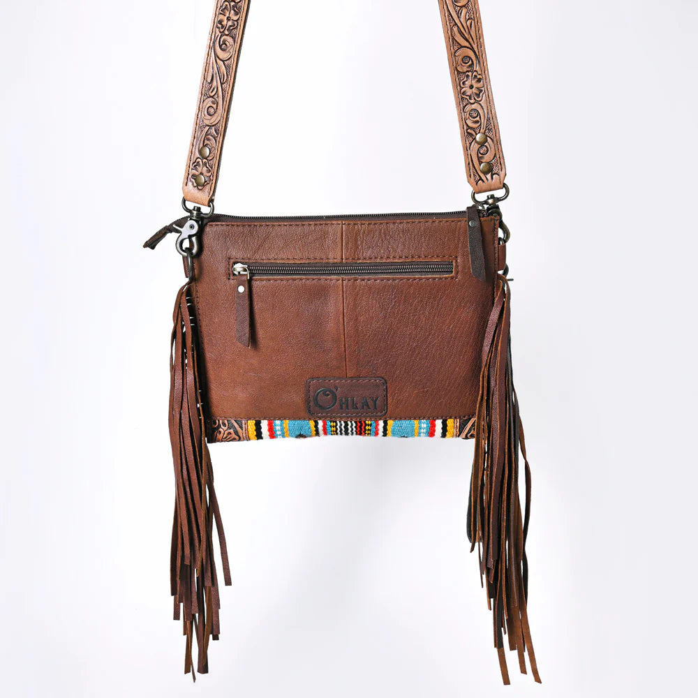 Ohlay Saddle Blanket Tooled Leather Clutch - EOFY Sale
