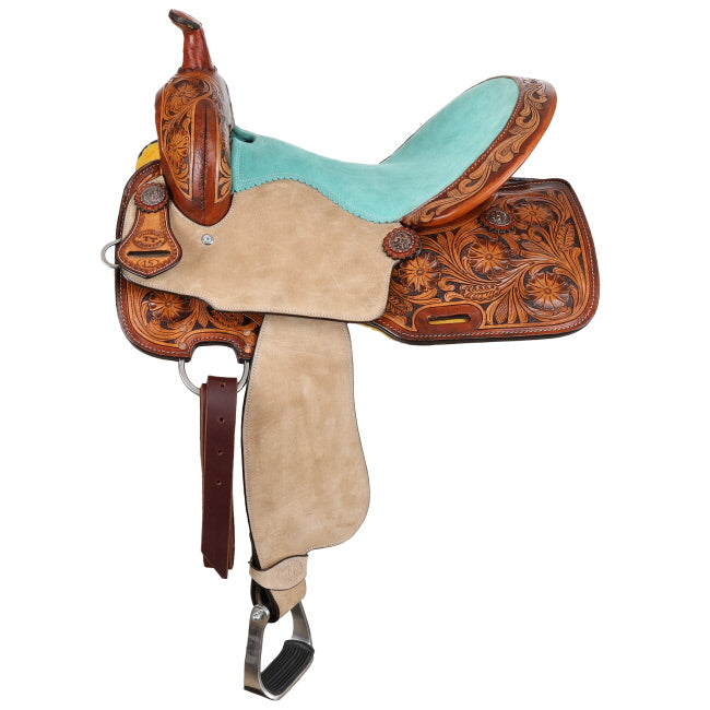 Double T Coastal Poppy Spinal Relief Barrel Style Saddle