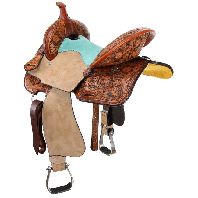 Double T Coastal Poppy Spinal Relief Barrel Style Saddle