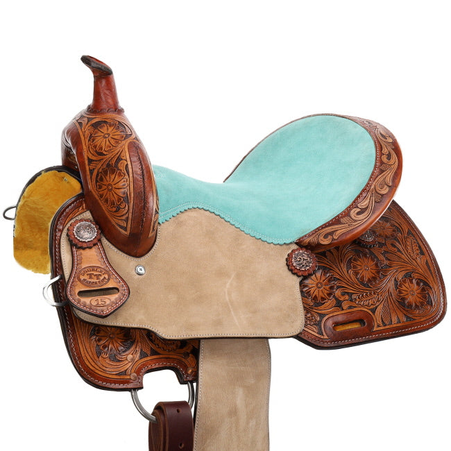 Double T Coastal Poppy Spinal Relief Barrel Style Saddle