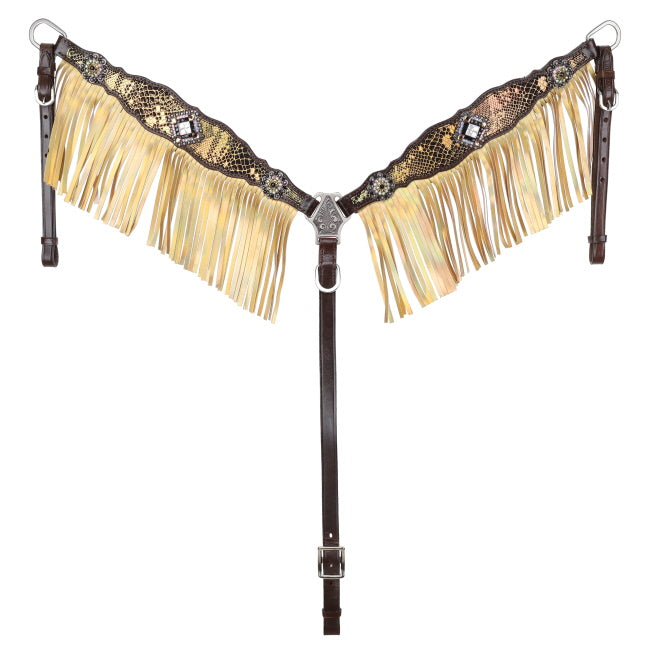 Showman Anaconda Shimmer One Ear Bridle and Breastplate Set