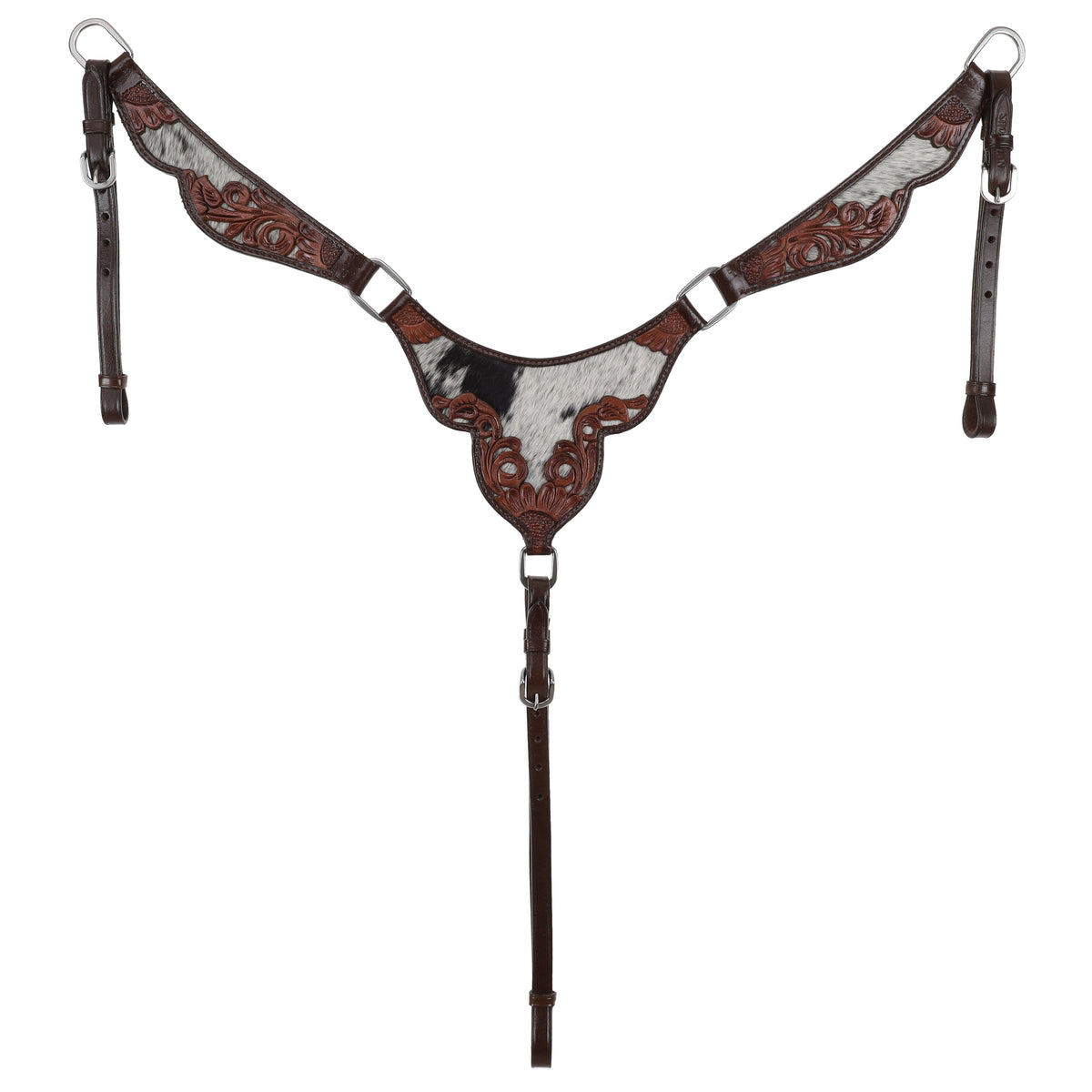 Showman Meadow Hide One Ear Bridle and Breastplate Set
