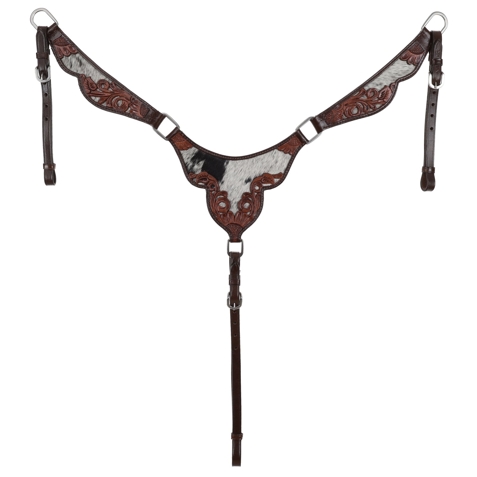 Showman Meadow Hide One Ear Bridle and Breastplate Set