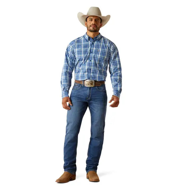 Ariat Mns Pro Series Soloman LS Shirt Royal Blue