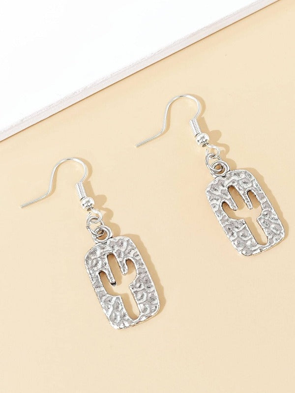 Alloy Cactus Hollow Out Earrings