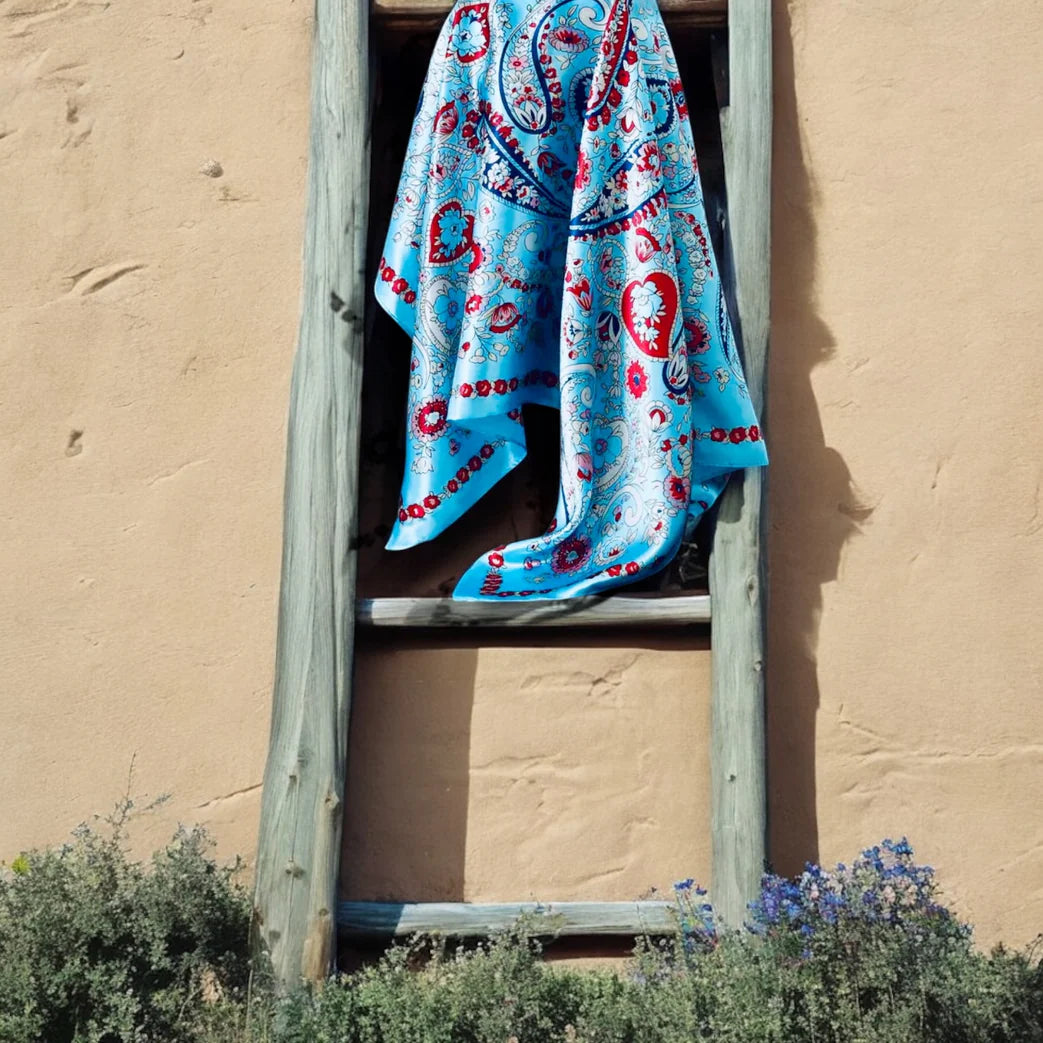 1773 Twilly Scarf - Blue Paisley | Neck Scarf | Saddleworld Ipswich