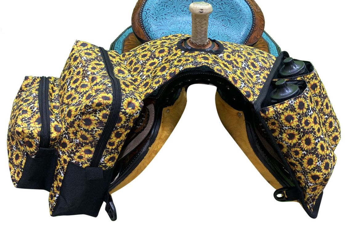 Showman Sunflower and Cheetah Print Horn Bag