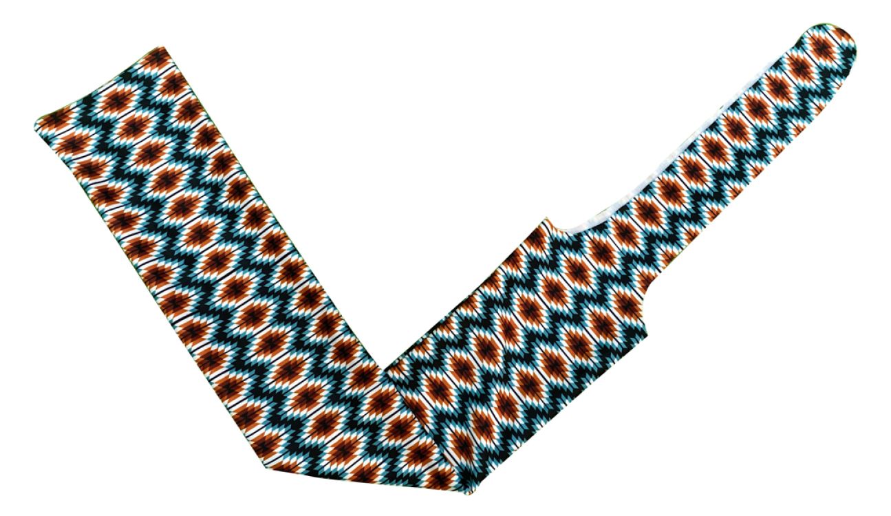 Showman Teal and White Aztec Print Lycra Slip On Tail Bag