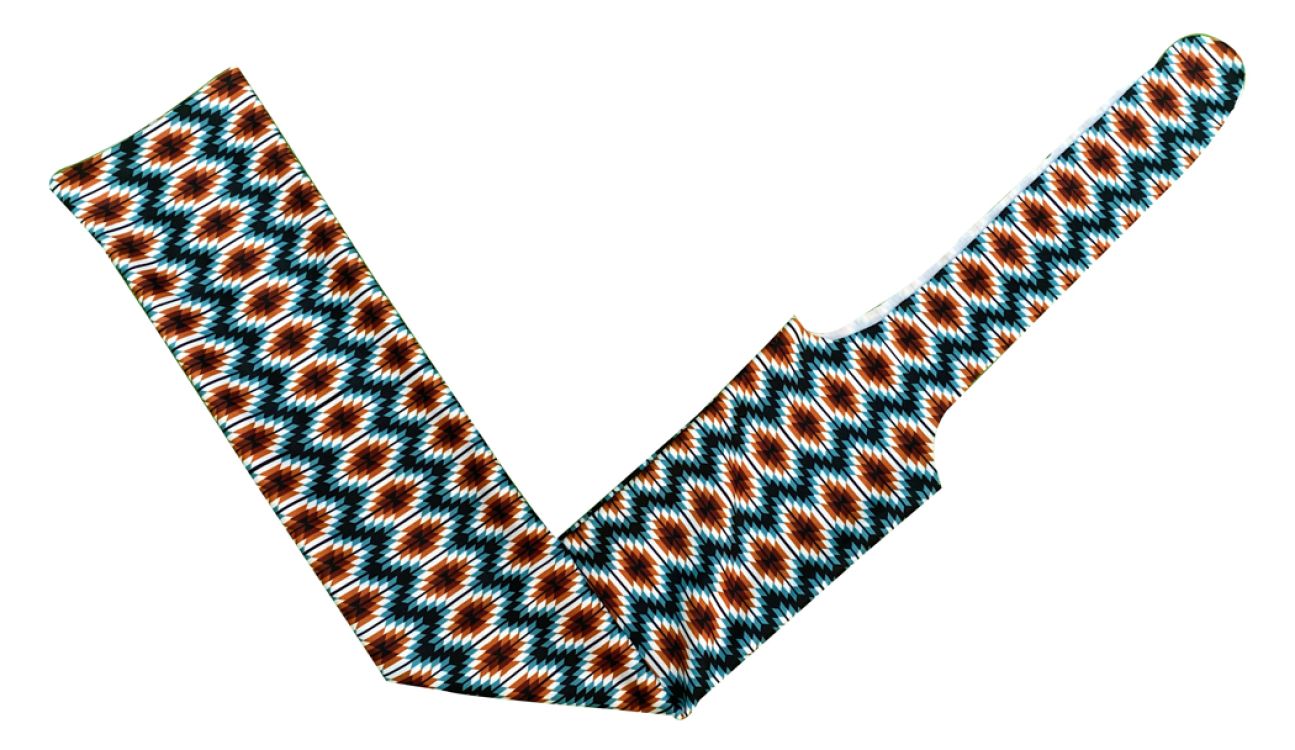 Showman Aztec Print Lycra Tail Bag - Teal White and Orange