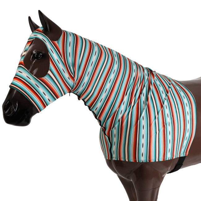 Showman Teal Serape Zip Up Lycra Hood