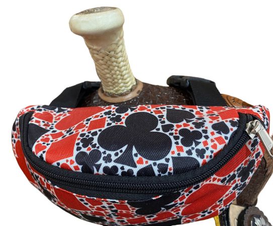 Showman Playing Card Suits Insulated Nylon Saddle Pouch