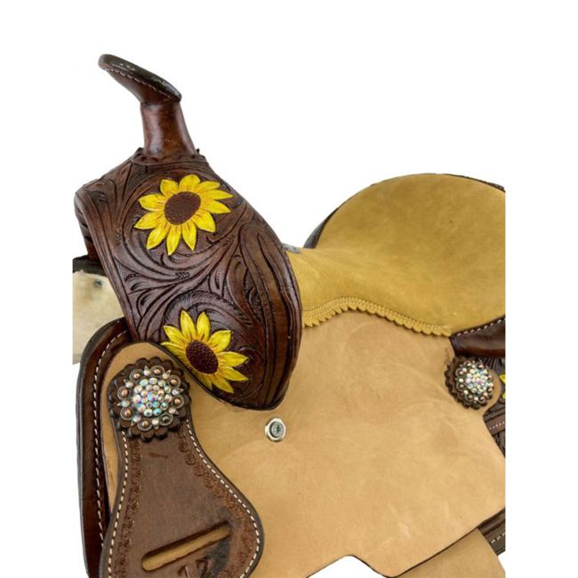 Double T Harvest Sunflower Barrel Style Saddle Set 10 INch