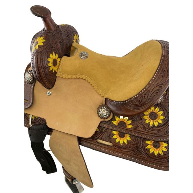 Double T Harvest Sunflower Barrel Style Saddle Set 10 INch