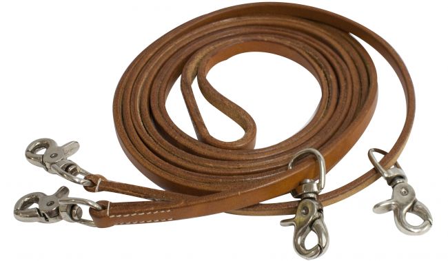 Showman 11ft Leather Draw Reins