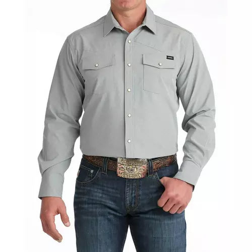 Cinch Mens Stretch Ripstop Camp Long Sleeve Button Up Shirt