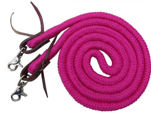 Showman 8ft Braided Soft Polyester Barrel Reins with Scissor Snap Ends