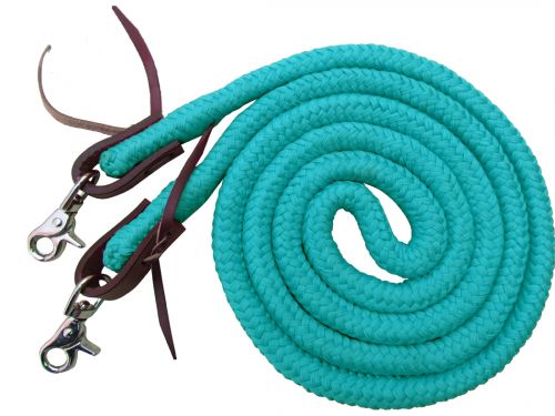 Showman 8ft Braided Soft Polyester Barrel Reins with Scissor Snap Ends