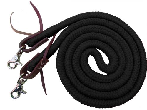 Showman 8ft Braided Soft Polyester Barrel Reins with Scissor Snap Ends