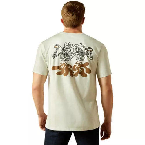 Ariat Mns Drinking Buddies SS Tee Oatmeal Heather