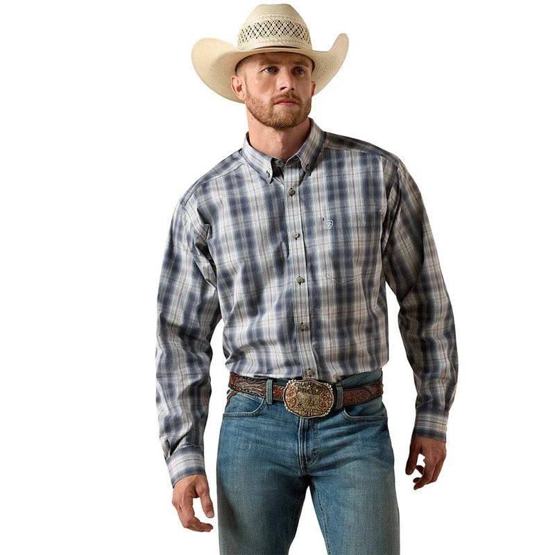 Ariat Mns Pro Series Paolo Classic Fit LS Shirt Ombre Blue Plaid