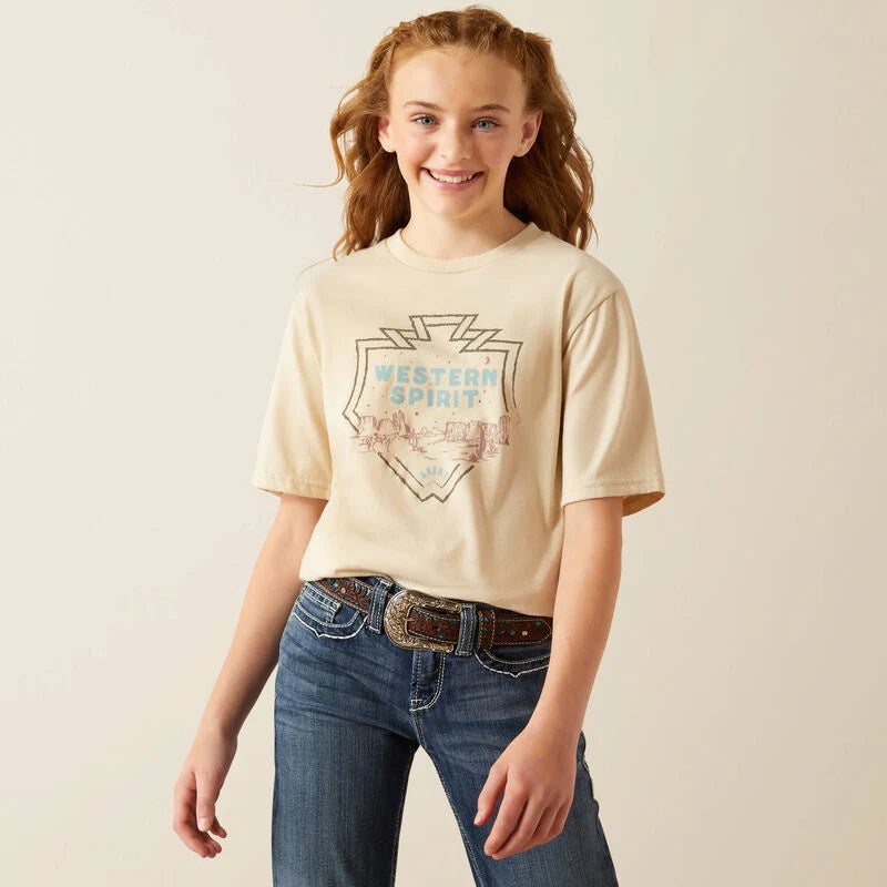 Ariat Girls Western Spirit SS Tee Natural