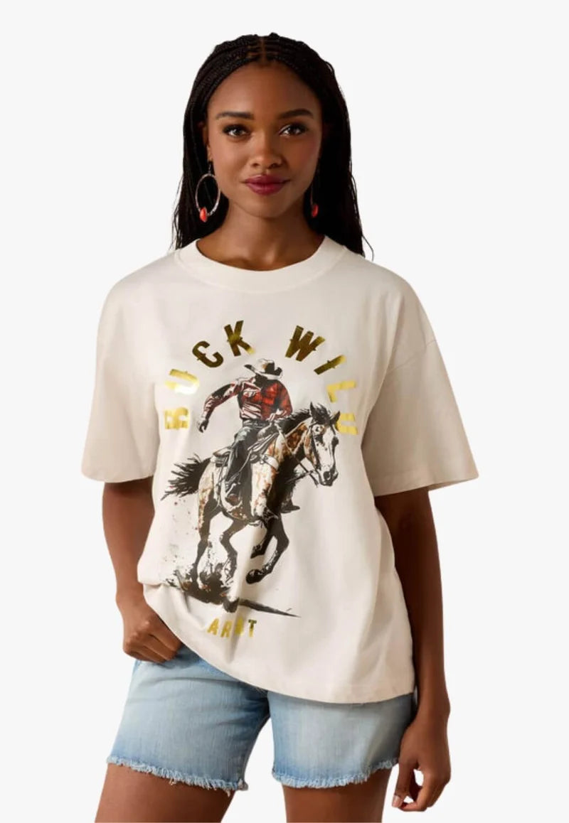 Ariat Wms Buck Wild SS Tee Natural