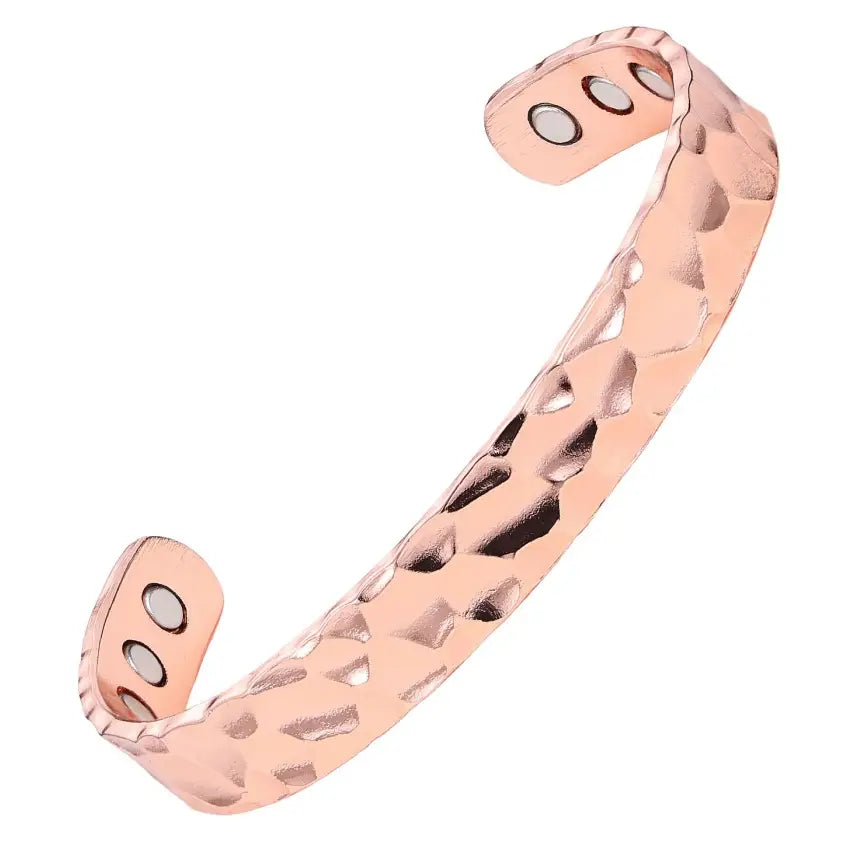 Copper Hammered Magetic Adjustable Bracelet
