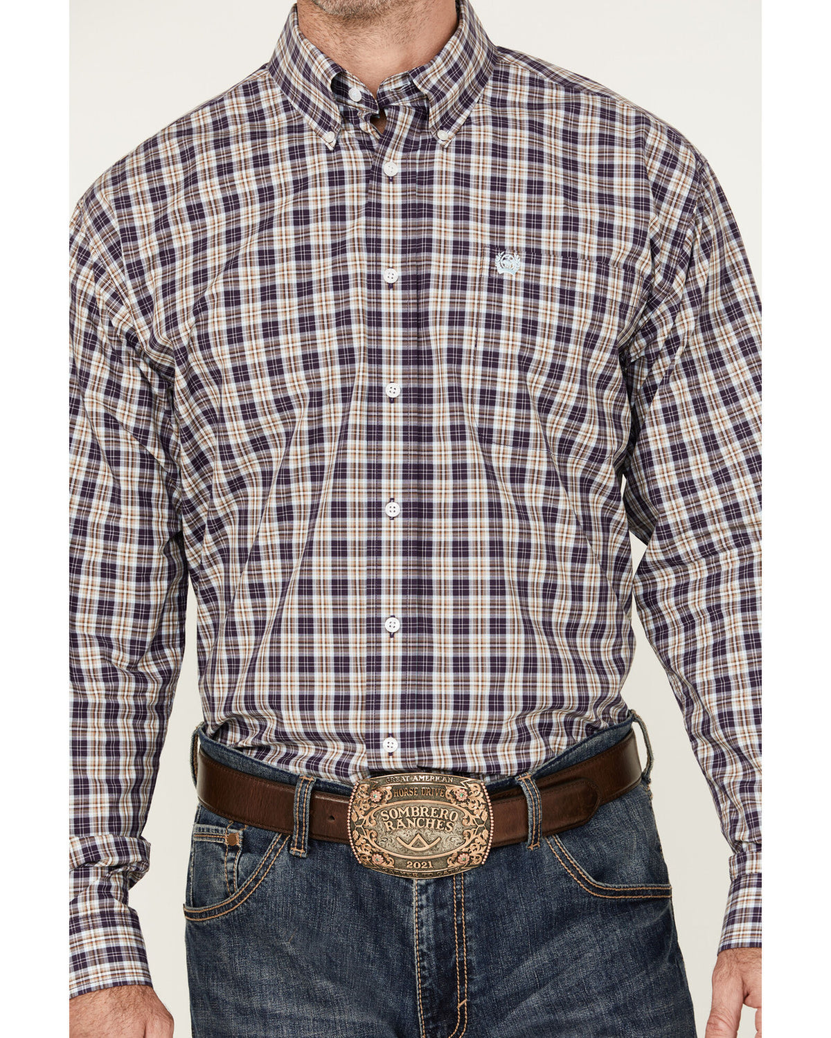 Cinch Western Shirt Mens Long Sleeve Plaid Button Front
