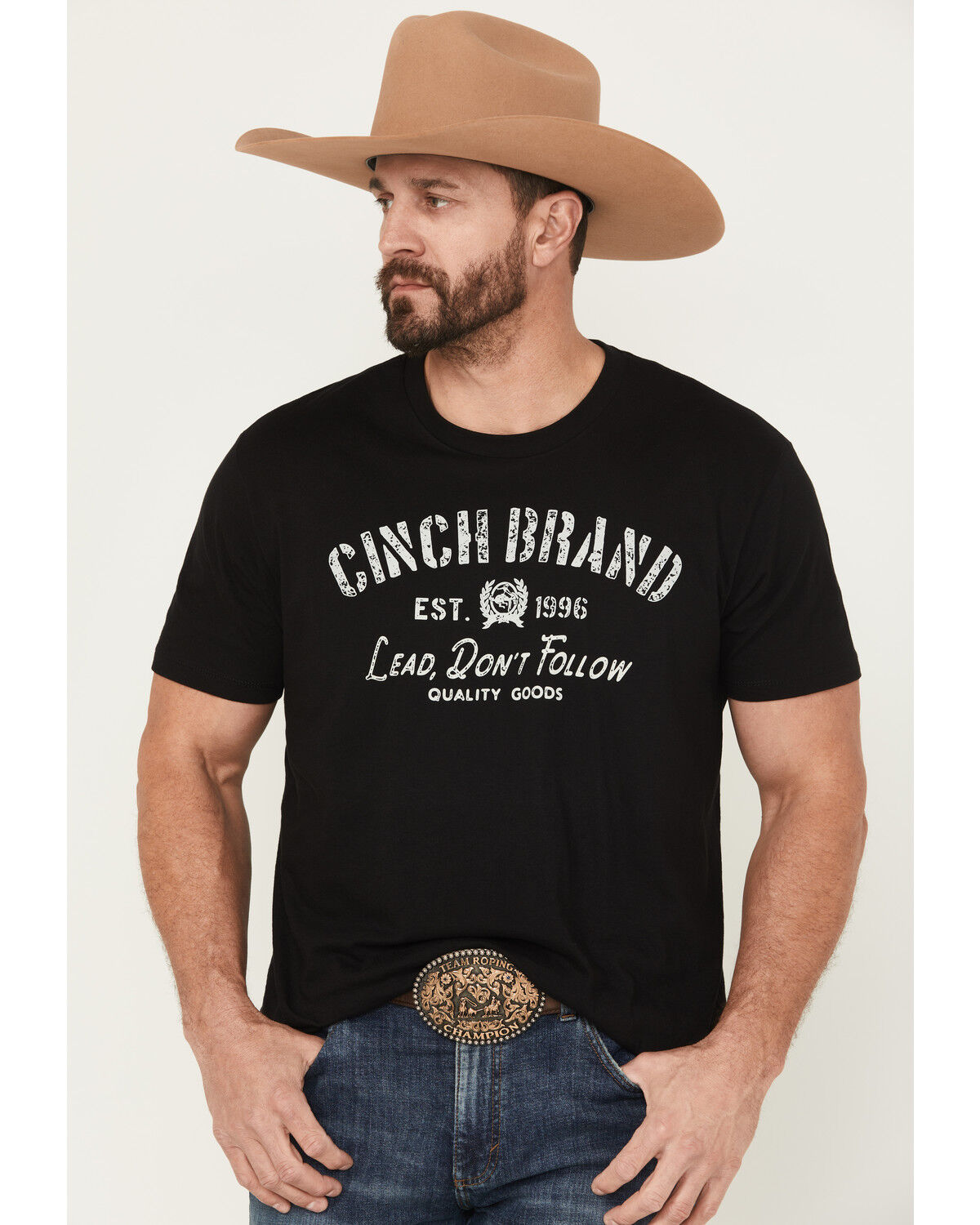 Cinch Mens Black - Lead Dont Follow - Graphic T Shirt