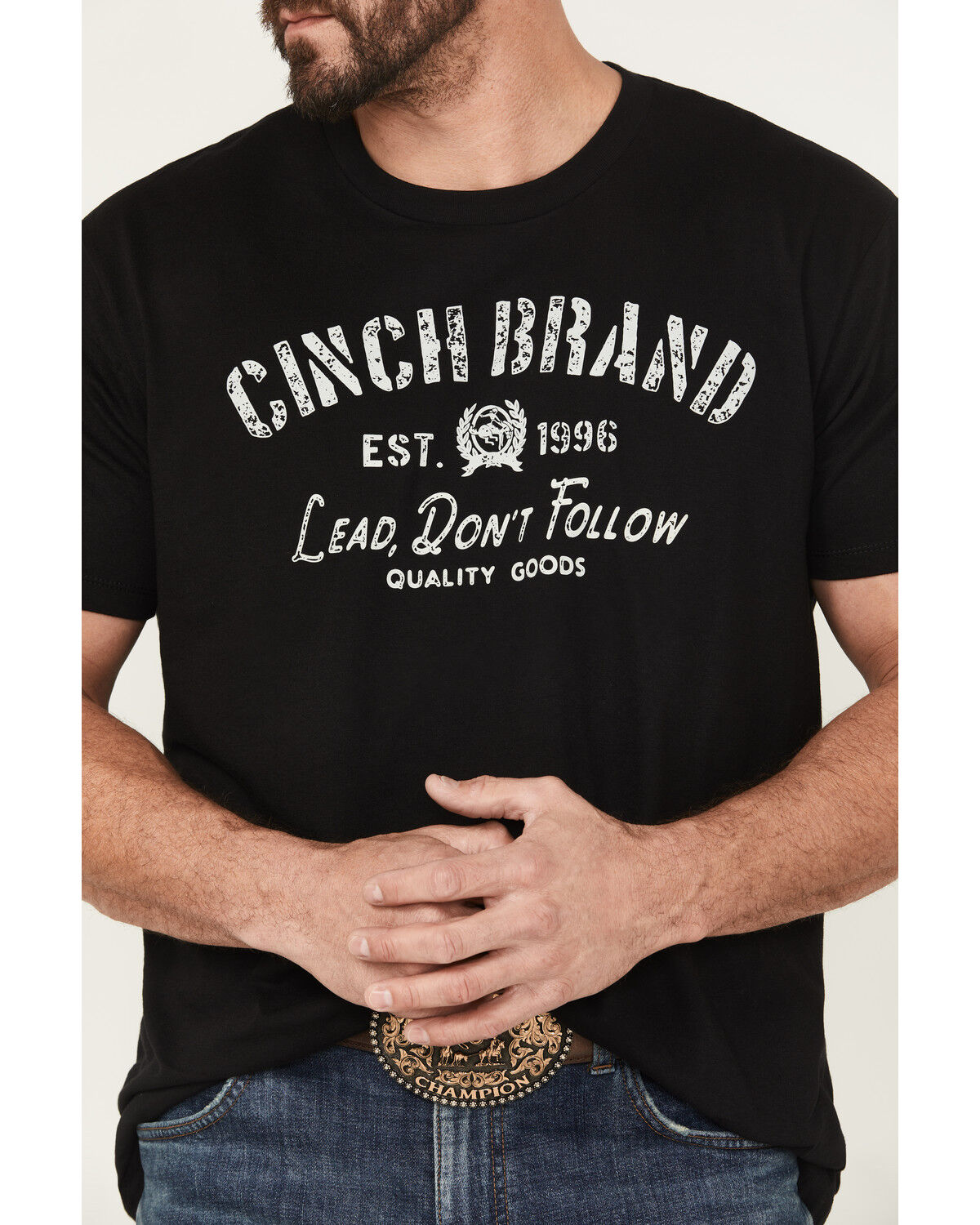 Cinch Mens Black - Lead Dont Follow - Graphic T Shirt