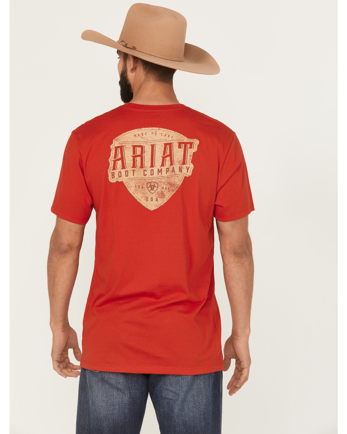 Ariat Mns Leather Shield SS Tee Redline