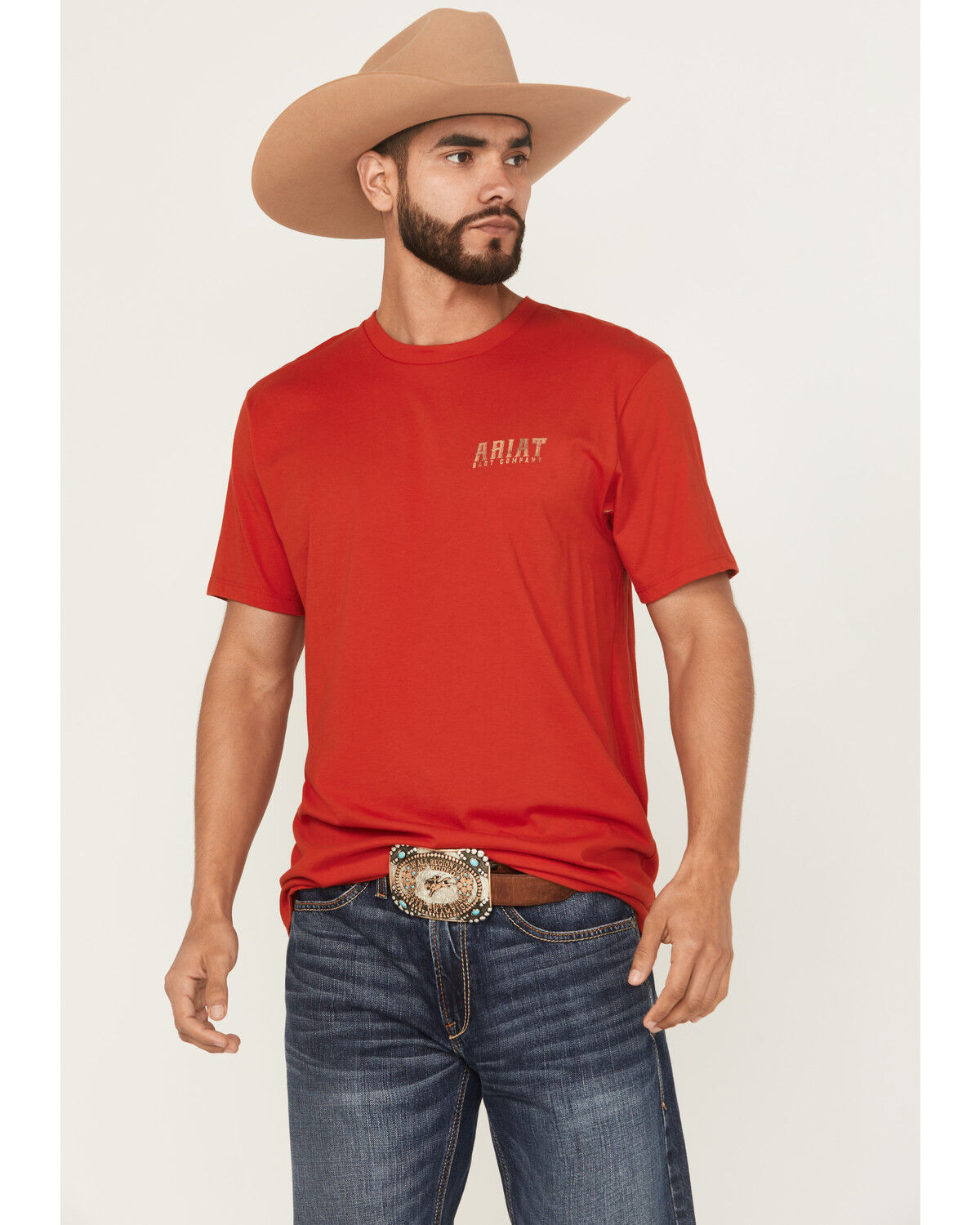 Ariat Mns Leather Shield SS Tee Redline