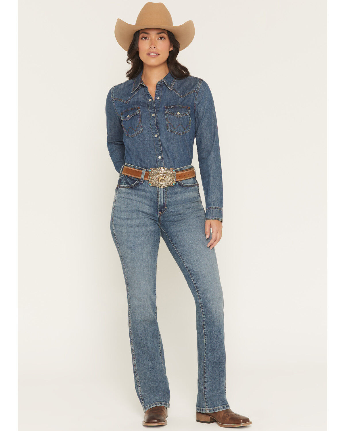 Wrangler Retro Wmns Dark Wash Natalia High Rise Bailey Bootcut Stretch Denim Jeans