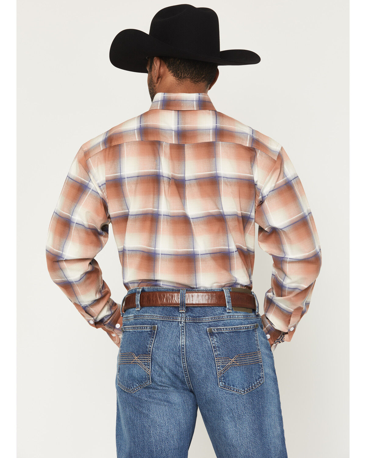 Panhandle Slim Mens Plaid Print Long Sleeve Button Down Western Shirt
