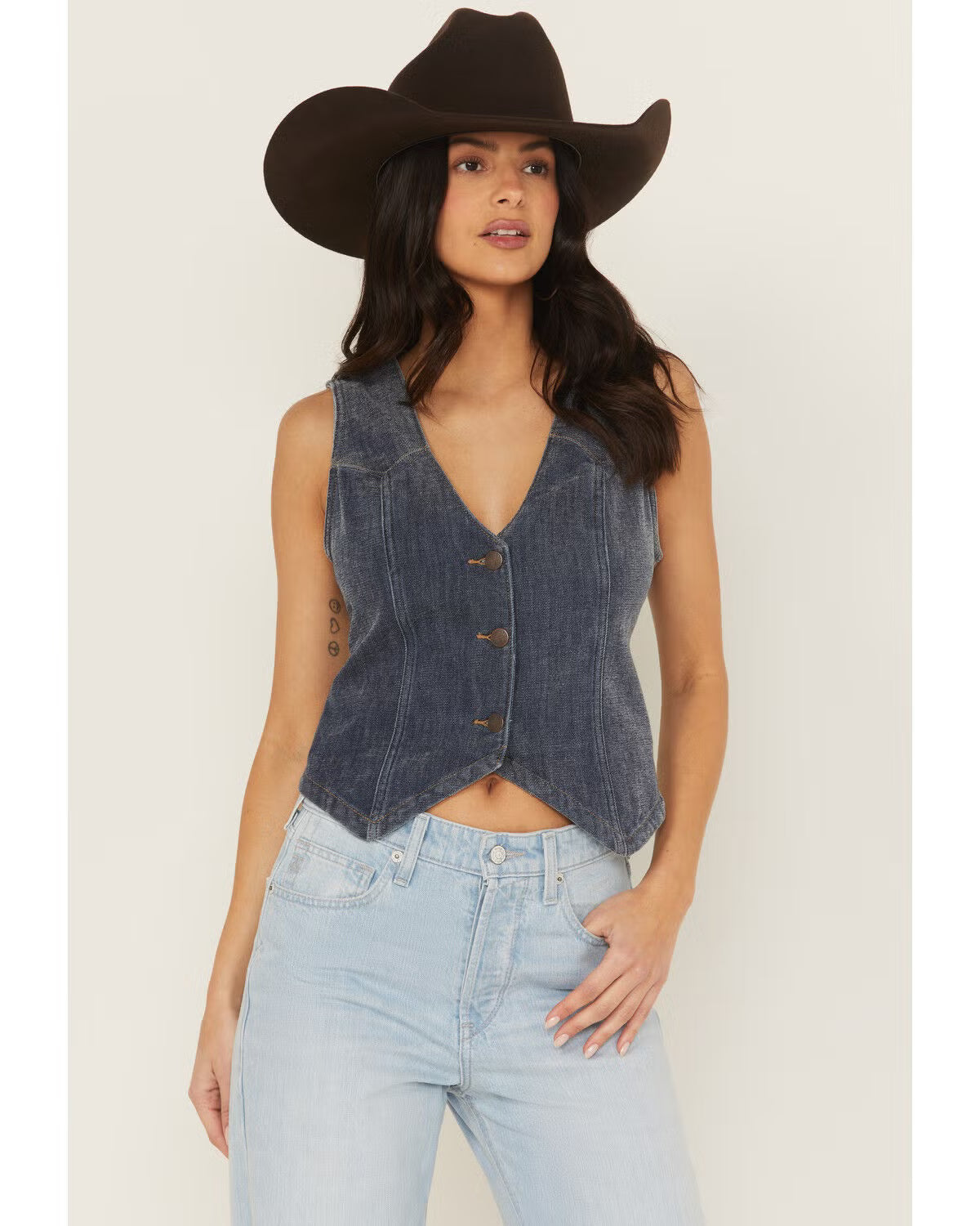 Wrangler Wmns Retro Medium Wash Chenille Denim Vest