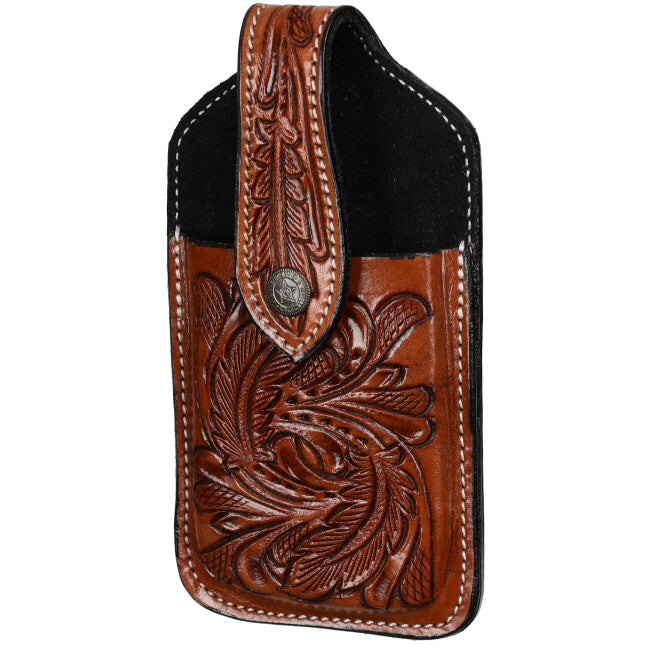 Showman Feather Tooled Cell Phone Holder
