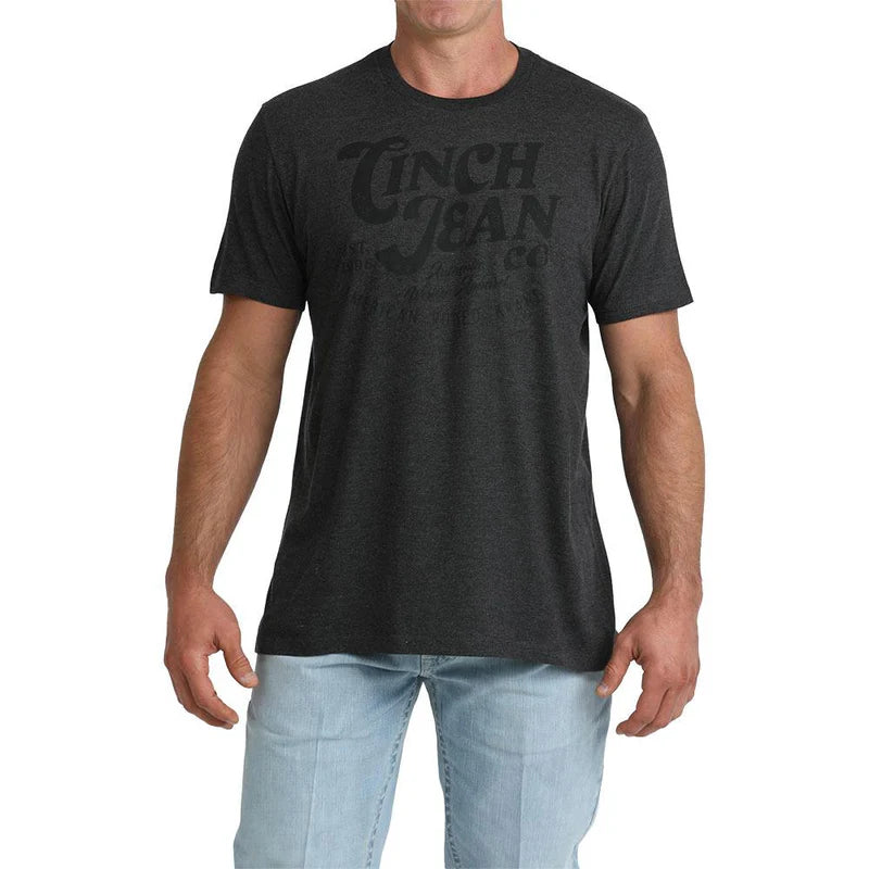 Cinch Mens Charcoal Logo Tee Shirt
