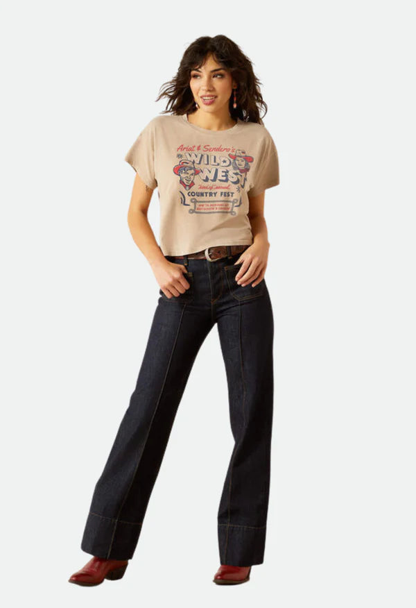 Ariat Wms Sendero X Ariat Wild West Country Fest SS Tee Savannah Tan Mineral Wash