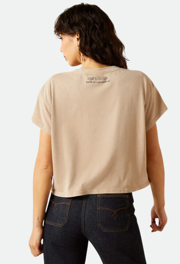 Ariat Wms Sendero X Ariat Wild West Country Fest SS Tee Savannah Tan Mineral Wash