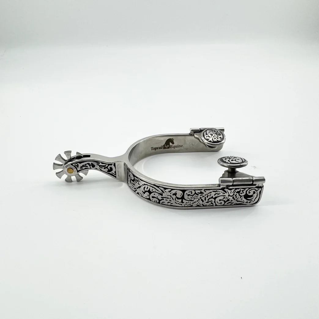 Toprail Black Opal Handmade Rasp Spurs