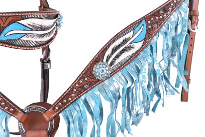 Showman Hand Painted Feather Bridle